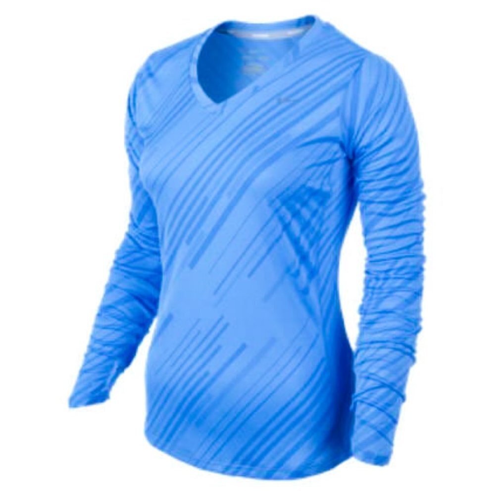 Nike Sprinter Dri-FIT Performance Running V-Neck Long Sleeves Top Size Small